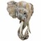 Stoneage Arts Inc 16" Rustic White and Ivory Handcrafted Unique Elephant Mask Decor